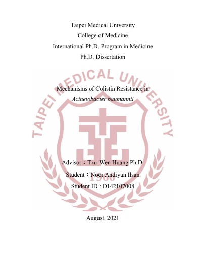 Disertation - Mechanisms of Colistin Resistance in Acinetobacter baumannii