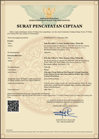 HAKI - Penerapan Terapi Relaksasi Otot Progresif Terhadap Penurunan Kadar Glukosa Darah Pada Pasien Diabetes Mellitus Tipe 2 Di RS Swasta X Kota Bekasi