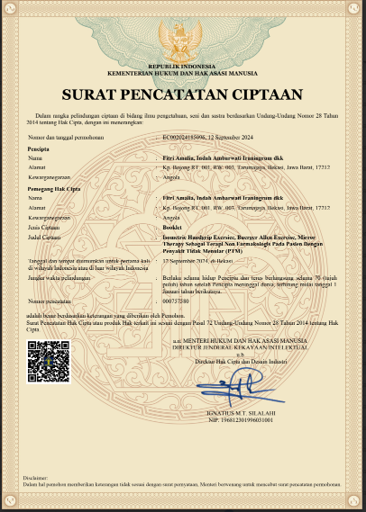 HAKI - Isometric Handgrip Exersice, Buerger Allen Exercise, Mirror Therapy Sebagai Terapi Non Farmakologis Pada Pasien Dengan Penyakit Tidak Menular (PTM)