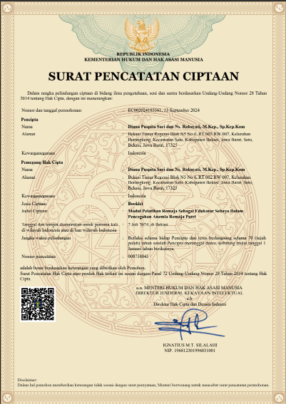 HAKI - Modul Pelatihan Remaja Sebagai Edukator Sebaya Dalam Pencegahan Anemia Remaja Putri