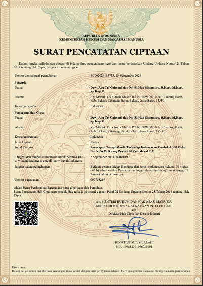 HAKI - Penerapan Terapi Musik Terhadap Kelancaran Produksi ASI Pada Ibu Nifas Di Ruang Perina Di Rumah Sakit X